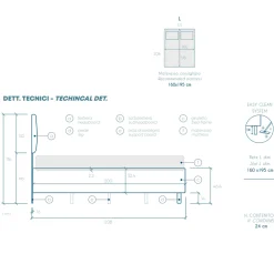 Letto contenitore matrimoniale 160x195cm imbottito tessuto antracite CozyHaven