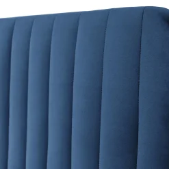 Letto contenitore matrimoniale oversize 180x200 imbottito velluto blu Poffi