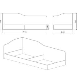 Letto contenitore singolo 82x190cm antracite Alex Gihome®