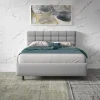 Letto contenitore una piazza e mezza 120x195cm imbottito tessuto grigio Supreme Sleep
