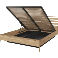 Letto matrimoniale contenitore 160x200cm rovere Noor