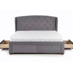 Letto matrimoniale in tessuto con cassetti 160x200cm grigio Ravello Gihome®