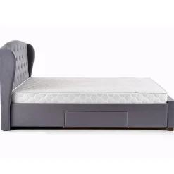 Letto matrimoniale in tessuto con cassetti 160x200cm grigio Ravello Gihome®
