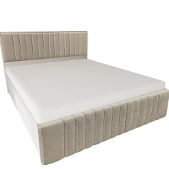 Letto matrimoniale oversize 180x200cm imbottito con contenitore beige Emporio