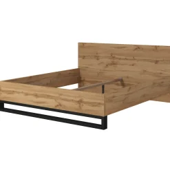 Letto matrimoniale oversize 180x200cm rovere metallo nero Petra