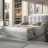 Letto matrimoniale 160x200cm contenitore imbottito grigio chiaro Silla