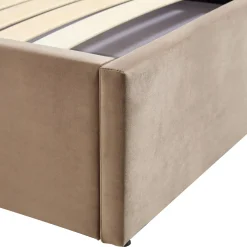 Letto matrimoniale 160x200cm con rete contenitore beige oro Esther