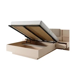 Letto matrimoniale 160x200cm contenitore con comodini beige Jolly