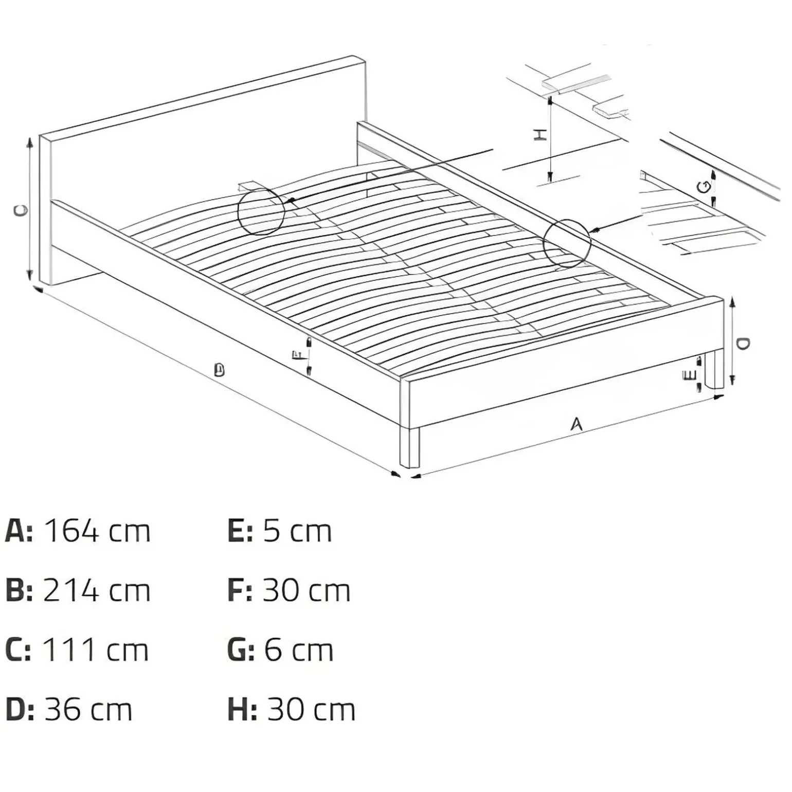 Letto matrimoniale 160x200cm imbottito con cassettoni in velluto grigio Lux