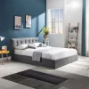 Letto matrimoniale 160x200cm in tessuto contenitore grigio Foser Gihome®