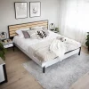 Letto oversize contenitore 180x200cm con LED e presa USB-C grigio nero rovere Luna