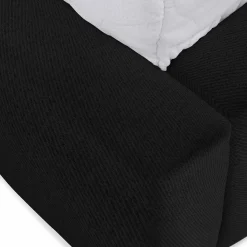 Letto oversize 180x200cm con rete contenitore imbottito nero Aluna