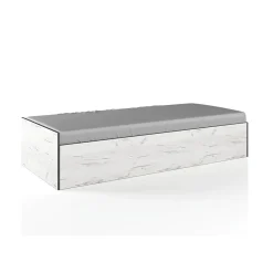 Letto singolo 90x200cm contenitore bianco rustico turchese Zadar