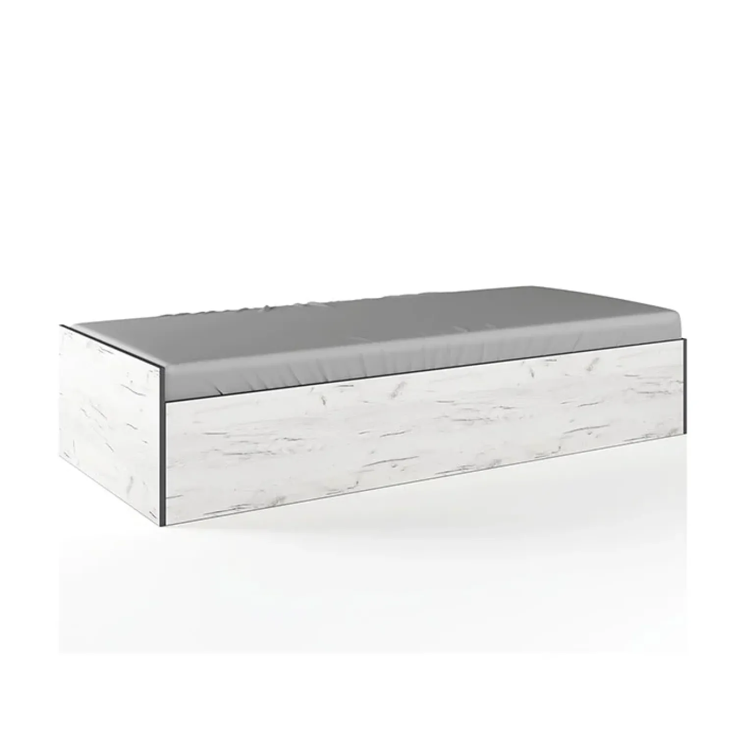 Letto singolo 90x200cm contenitore bianco rustico turchese Zadar