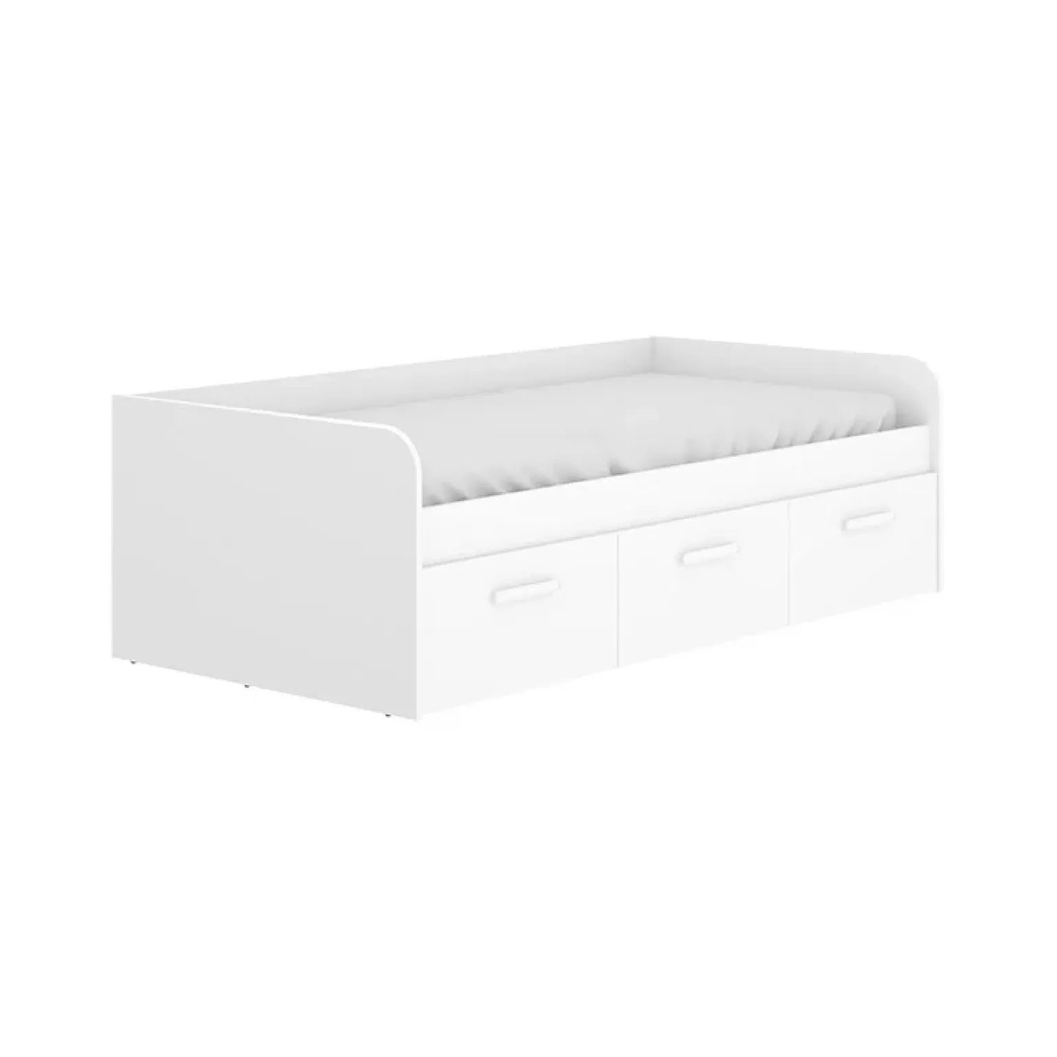 Letto singolo 90x190cm per bambini legno bianco 3 cassetti Alvaro