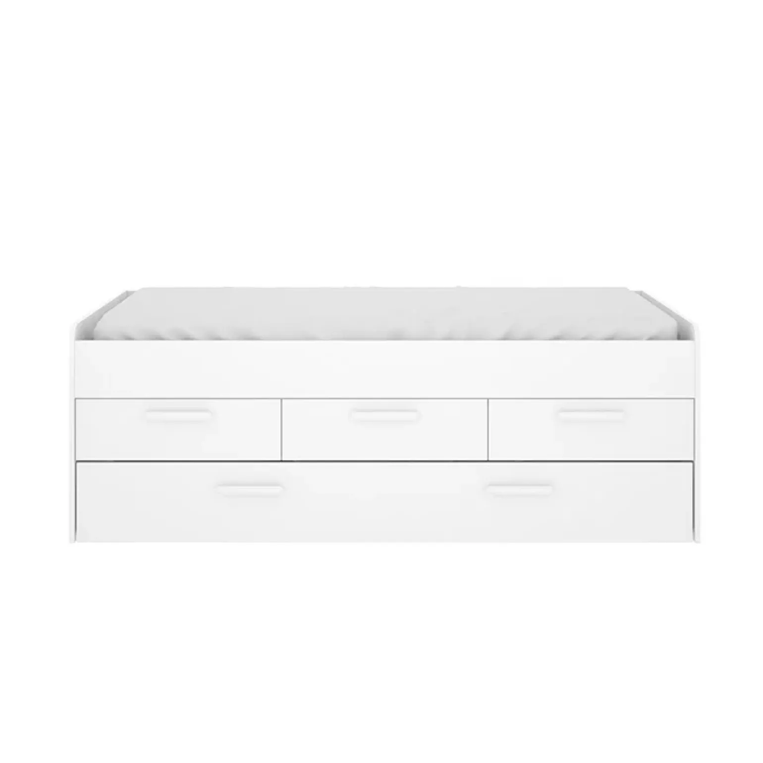 Letto singolo 90x190cm per bambini legno bianco letto estraibile 3 cassetti Domingo