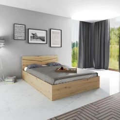 Letto 140x200cm alla francese contenitore rovere rustico Camilla Gihome®