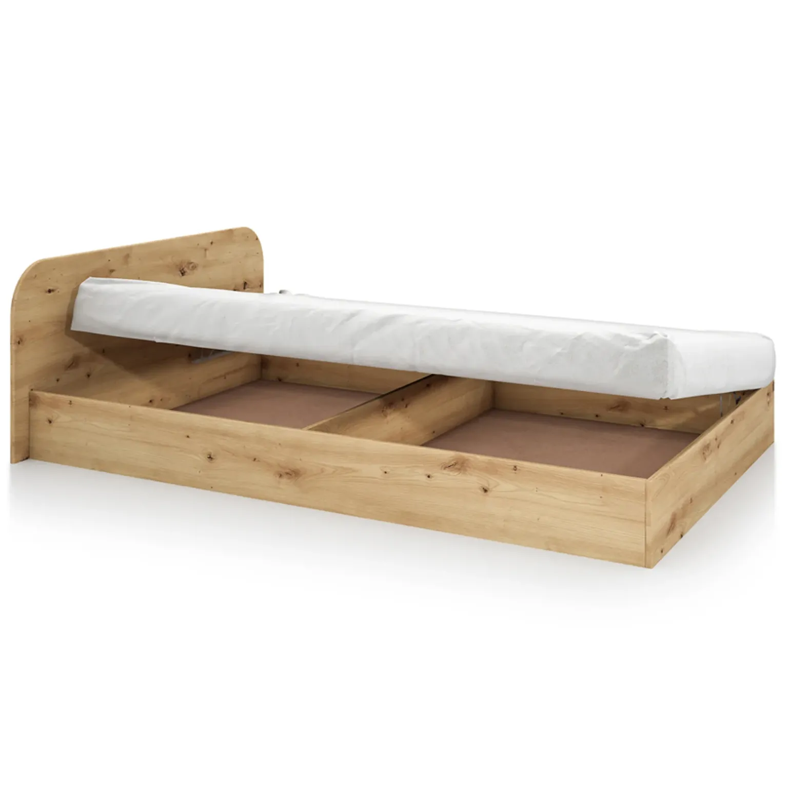 Letto 140x190cm alla francese contenitore moderno rovere rustico Carrisi