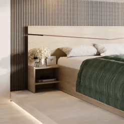 Letto 160x200cm matrimoniale con comodini rovere sonoma Camilla Gihome®