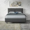 Letto 160x195cm matrimoniale imbottito con contenitore antracite Ardesia