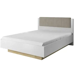Letto 160x200cm matrimoniale moderno bianco rovere Noa