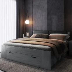 Letto 180x200cm matrimoniale oversize con cassettone ossido Cortina Gihome®
