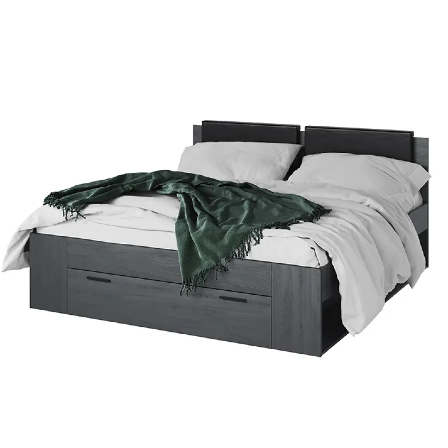 Letto 180x200cm matrimoniale oversize con cassettone ossido Cortina Gihome®