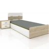 Letto 90x200cm singolo contenitore con comodino rovere bianco giallo Pietro Gihome®