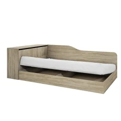 Letto 120x190cm una piazza e mezza contenitore con comò rovere sonoma Joel
