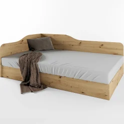 Letto 120x190cm una piazza e mezza contenitore stile rovere rustico Alex Gihome®