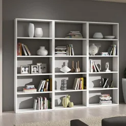 Libreria componibile 267x218h cm moderna bianco frassinato Kubic 03