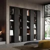 Libreria da parete 224x186h cm soggiorno ossido nero Sunset