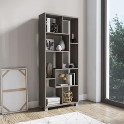 Libreria verticale 69x161h cm reversibile moderna grigio Eliza