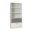 Libreria 83x195h cm con 2 cassetti bianco pino grigio blu Maya Gihome®