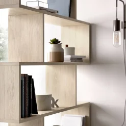Libreria 80x192h cm design moderno rovere chiaro Zaira