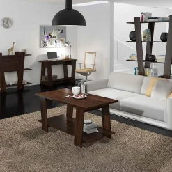 Libreria 150x194h cm design moderna da parete rovere scuro Cosmo