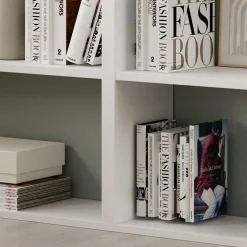 Libreria 180x180h cm moderna bianco opaco e rovere natura Aline 2