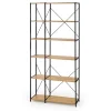 Libreria 90x190h cm moderna industrial nero rovere sonoma Lorez