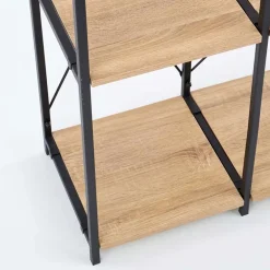 Libreria 90x190h cm moderna industrial nero rovere sonoma Lorez