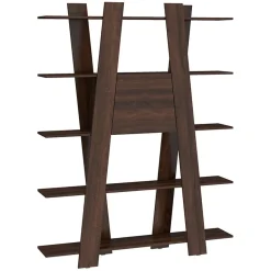 Libreria 150x194h cm moderna soggiorno rovere scuro Cosmo