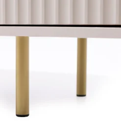 Madia 107x80h cm 1 anta 2 cassetti cannettato moderna beige Vanessa