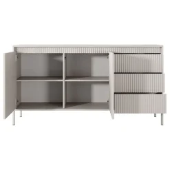 Madia 154x82h cm 2 ante 3 cassetti beige cannettato Ciar