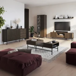 Madia 165x87h cm 2 ante 4 cassetti wengè Blackwood
