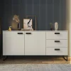 Madia 184x87h cm 2 ante 3 cassetti moderna beige cashmere nero Casmira