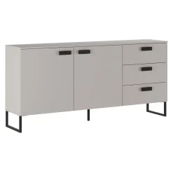 Madia 184x87h cm 2 ante 3 cassetti moderna beige cashmere nero Casmira