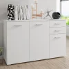 Madia 106x76h cm 3 ante 2 cassetti moderna bianco Ely