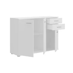 Madia 106x76h cm 3 ante 2 cassetti moderna bianco Ely