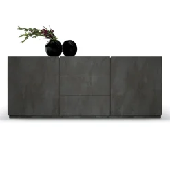 Madia 200x79h cm 2 ante 3 cassetti ossido bianco Blitz