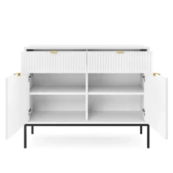 Madia 104x83h cm 2 ante 2 cassetti moderna bianco Alisa