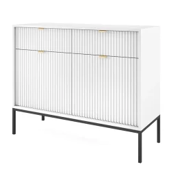 Madia 104x83h cm 2 ante 2 cassetti moderna bianco Alisa